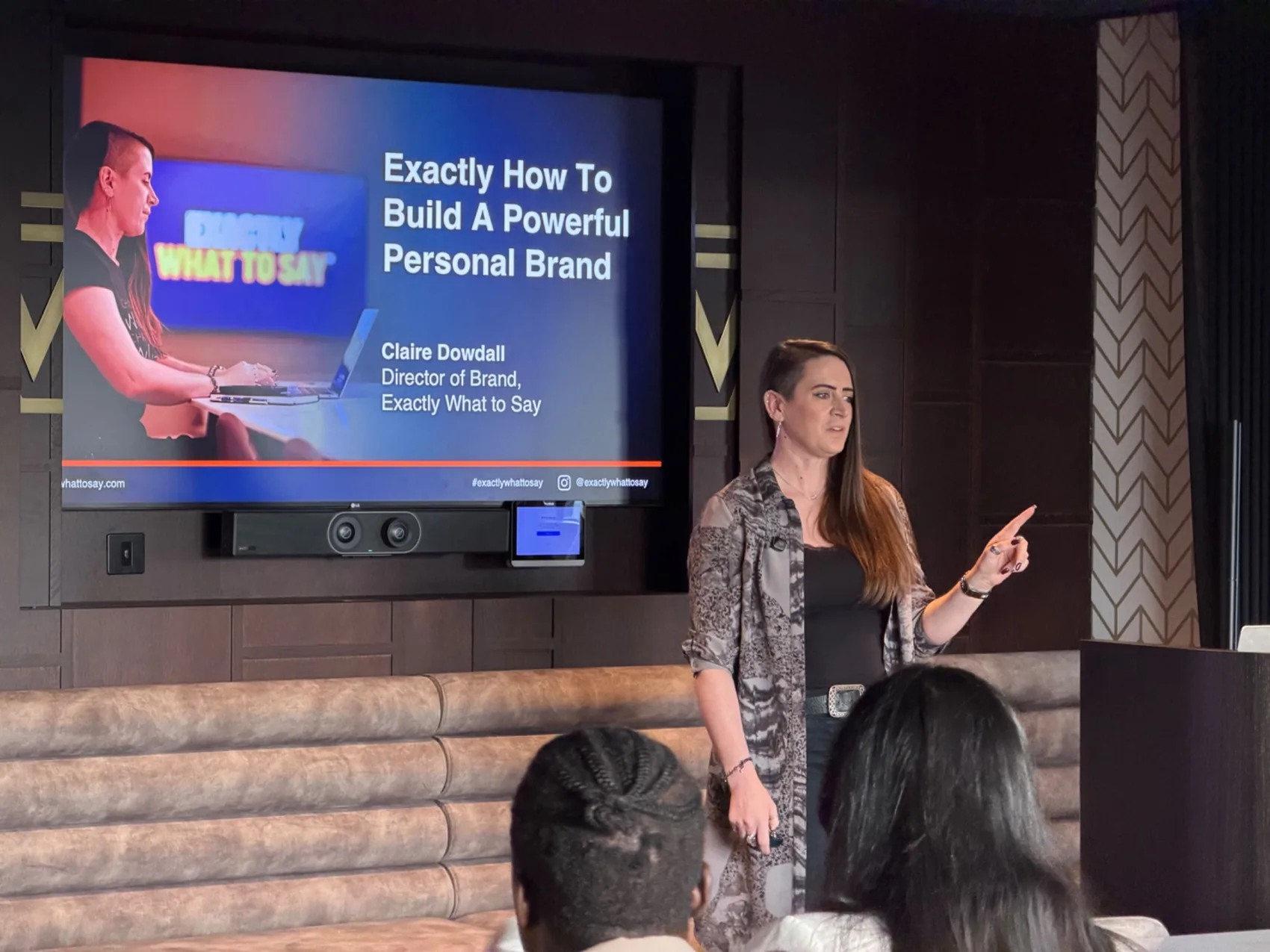 Claire delivering a session on personal branding